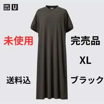 완판템 XL 유니클로 U 드레이프 원피스 반팔
