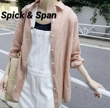 스픽 앤 스팬 22SS 라미 100% 셔츠 핑크 린넨