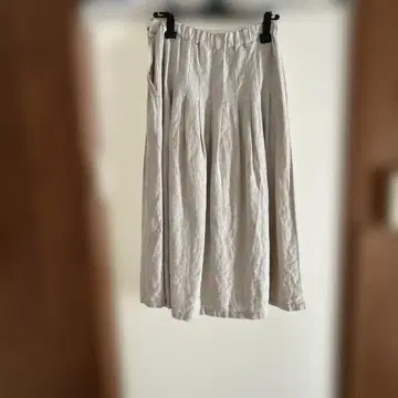 플리츠 스커트 사이드 지퍼 코튼 하우스 아야 린넨 100%
