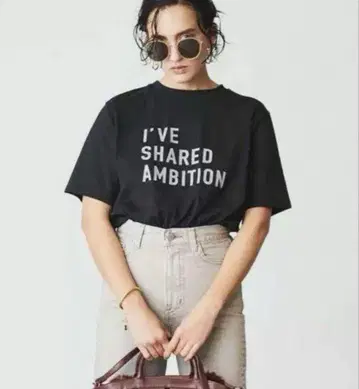 미라 오웬 3단 로고 티셔츠 로고 티 블랙 검정 티셔츠