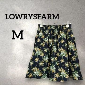 LOWRYSFARM [M] 팜트리 패턴 플레어 스커트 네이비