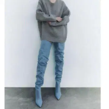 컨디션 최상 자라 님싸이하이 롱 쿠슈쿠슈 부츠 38