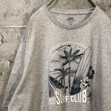 SURF CLUB 서핑보드 하이비스커스 비치 티셔츠