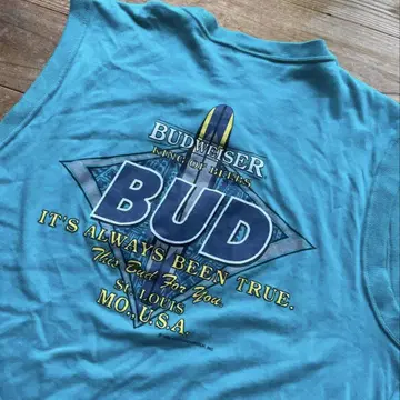 90's Budweiser 탱크탑 구제 의류 버드와이저 슬리브리스