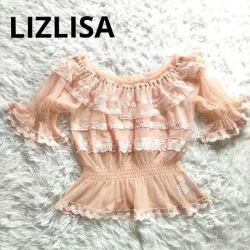 LIZLISA 리즈리사 오프숄더 핑크 레이스 로리 비침 있음