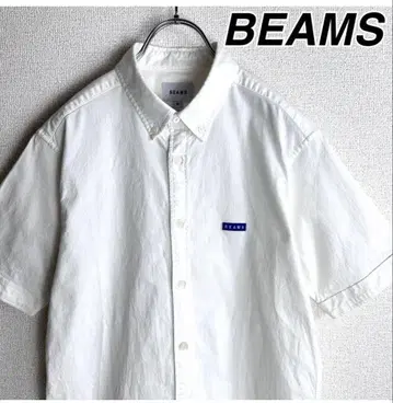 BEAMS 빔즈 박스 로고 반팔 BD 셔츠