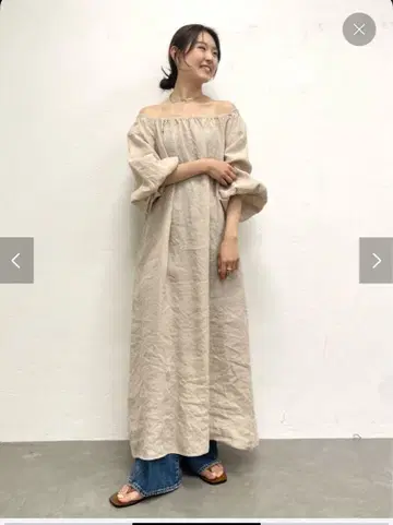 플라주 볼륨 슬리브 드레스