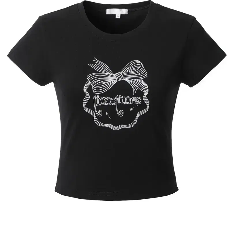 threetimes ♥ Grace lettering tee /追跡付 THREETIMES | 쓰리타임즈 Threetimes Bijou Logo T-Shirt Black