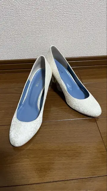 BENIR 웨딩 슈즈 7cm 힐 화이트 37 레이스