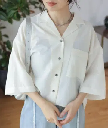 LEPSEM 오픈 카라 5부 소매 셔츠 109920
