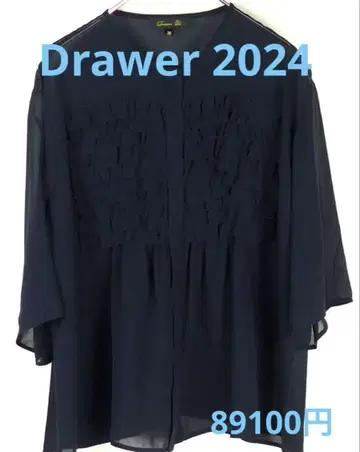 착용 1회 2024 Drawer 블라우스 네이비 36 정가 89100엔