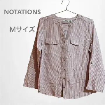 NOTATIONS 스트라이프 패턴 긴팔 셔츠 M