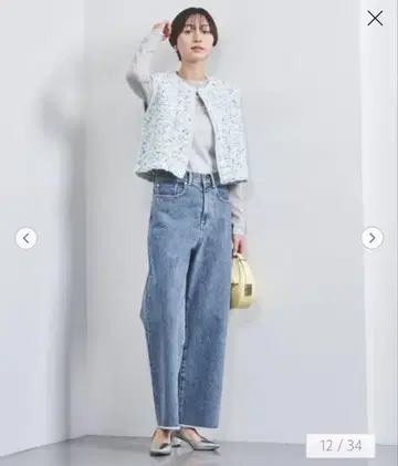 UNITED ARROWS 컷오프 데님 팬츠 블루
