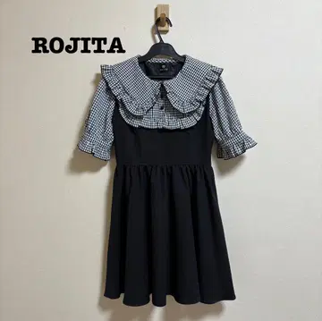 ROJITA 깅엄 체크 배색 원피스 로지타 지뢰 양산형
