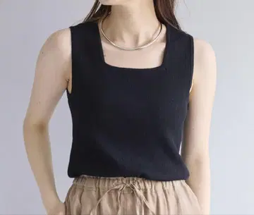 리브 스퀘어 넥 탱크탑 2색