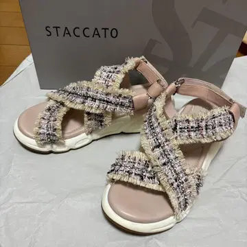 새상품급 STACCATO 스타카토 트위드 샌들 22cm