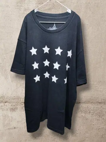 USA 미국 빈티지 의류 스타 별 패턴 티셔츠 블랙 XL
