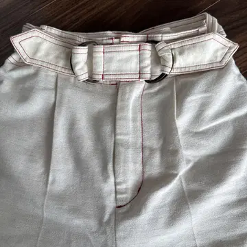 릴리 브라운 화이트 와이드 팬츠 벨트 포함
