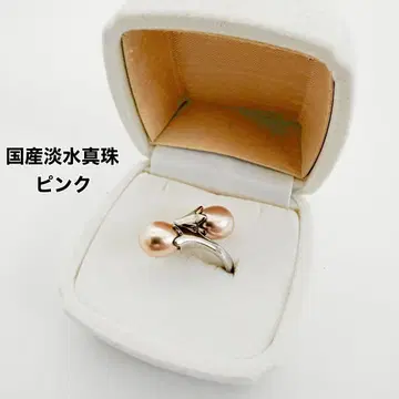 일본산 담수 진주 반지 핑크 6-6.5mm 펄 반지 7-8호 물방울 모양