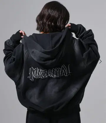 블랙 후드 부착 후드티 MATERIAL