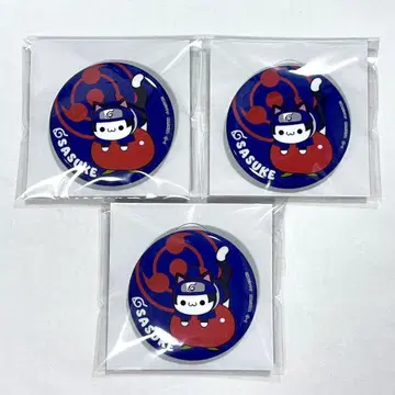 NARUTO 냐루토 캔뱃지 사스케 3개 세트