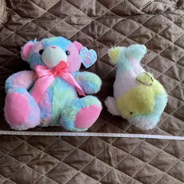 메르헨 베어 도리 레인보우 컬러풀 곰 테디베어 돌고래 봉제 인형