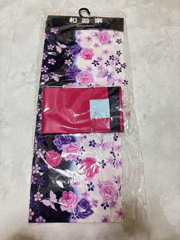 와유라쿠 장미, 나비 유카타 및 오비 세트 미사용품