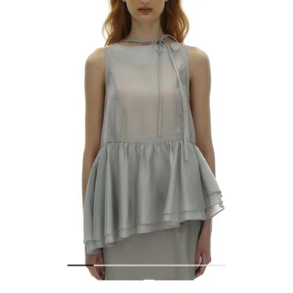 トップス PARTIMENTO WOMEN Tieneck frillblouse sky PARTIMENTO | 파르티멘토 Partimento Women's Tie Neck Frill