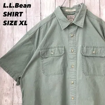 L.L.Bean 엘엘빈 반팔 캔버스 셔츠 XL 그린 US 구제