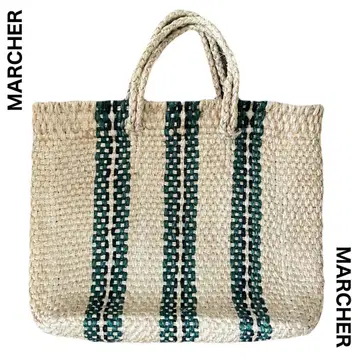 MARCHER 스트라이프 바스켓백