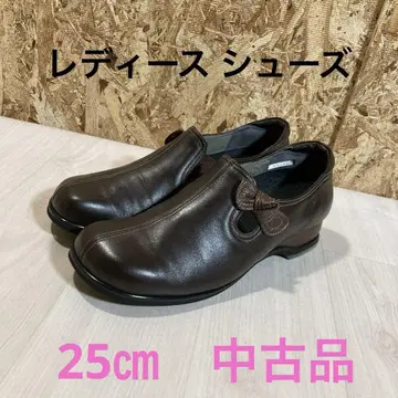 여성 신발 브라운 사이즈 25cm 일본제 EEE 신발 리본