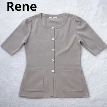 최근 모델 르네 Rene 가디건 5부 소매 니트