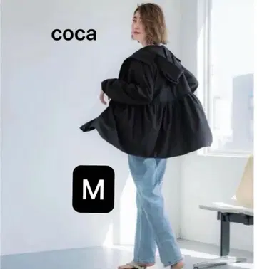 coca 코카 UV 차단 개더 후드티 새상품 블랙