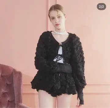 퍼프 슬리브 리본 가디건 릴릴리