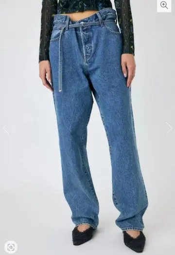 MOUSSY OVER WAIST 루즈 스트레이트 데님