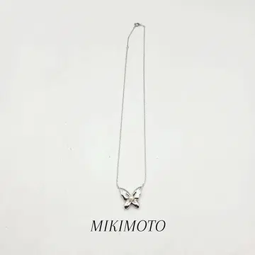 MIKIMOTO 나비 디자인 목걸이 실버