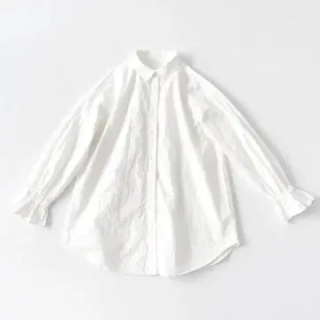 nest robe 코튼 라미 소매 프릴 셔츠 화이트 화이트