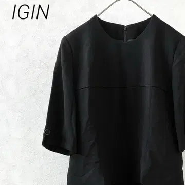 IGIN 무릎 기장 원피스 블랙 포멀 7부 소매 17호 빅 사이즈 일본제