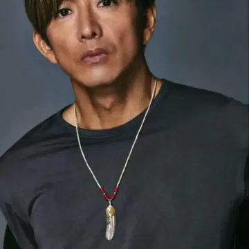 상금 페더 목걸이 기무라 타쿠야 목걸이 금 메탈 특대형 페더