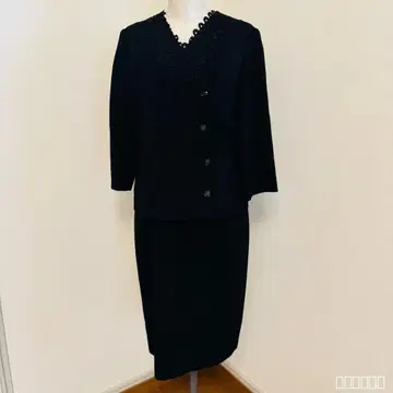 도쿄 스타일 블랙 포멀 일체형 수트 9호 7부 소매 레이스 관혼상제