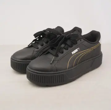 새상품급 PUMA 카르멘 메탈릭 샤인 스니커즈 블랙 23cm