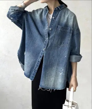 Dou Dou 데미지 데님 셔츠