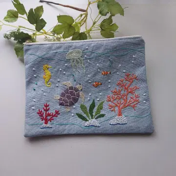 지퍼 파우치 수자수 Underwater world