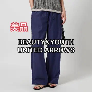 한 번 착용 BEAUTY&YOUTH 트윌 패치 포켓 이지 팬츠