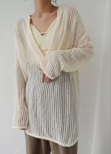 CAFUL CF0301 2way mesh tops 크림색