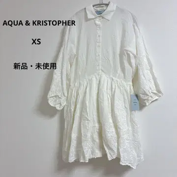 AQUA & KRISTOPHER BROCK 화이트 첸닉 미니 원피스 XS