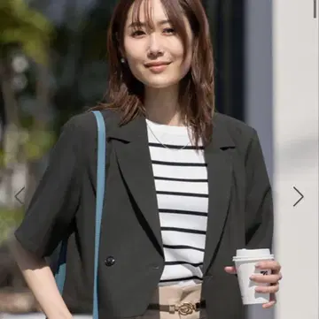 로페피크닉 테일러드 자켓 블랙 린넨 시어 크롭 자켓 블랙 반팔 M