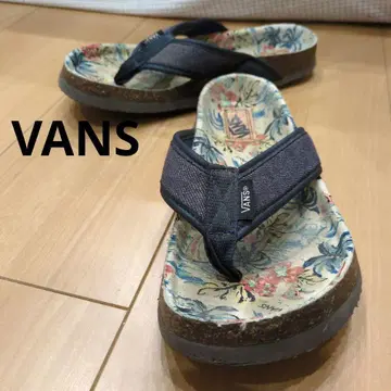 레어 반스 VANS 플립플랍 샌들 꽃무늬 플로럴 프린트 네이비