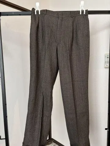 80s L.L.Bean 체크 무늬 슬랙스 브라운 계열