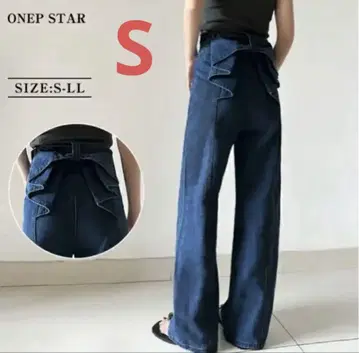 ONEP STAR 백 리본 데님 팬츠 중고